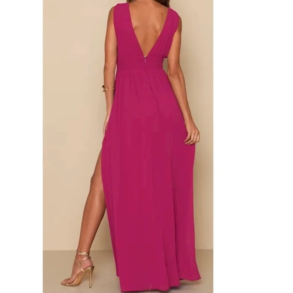 Lulus Heavenly Hues Magenta Maxi Dress Size Small NWOT - Picture 4 of 14